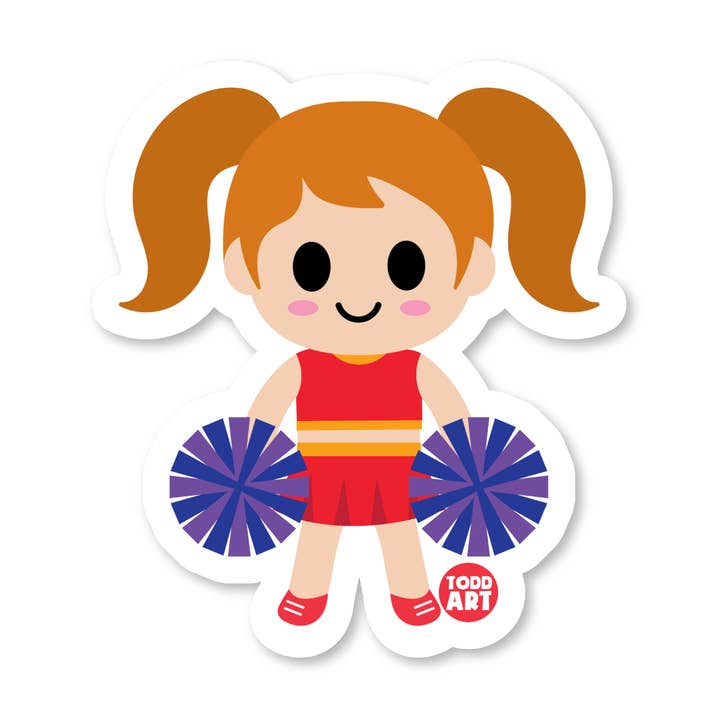 Cheerleader-sticker voor wholesale door Boo Boo Buddies