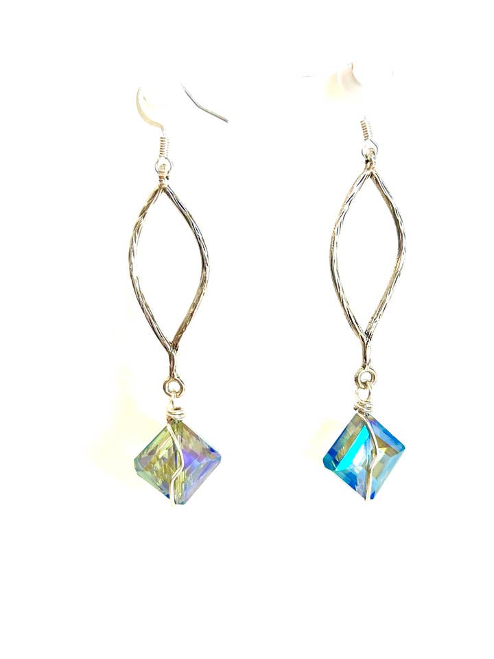 Bold Long Statement Crystal Dangle Earrings for wholesale by Beaded Vision Jewelry
