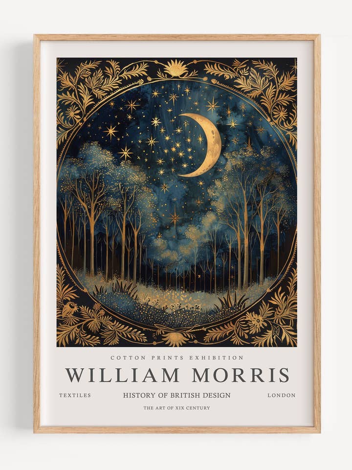 William Morris Moon & Stars I102-10 for wholesale by Peardrop Prints