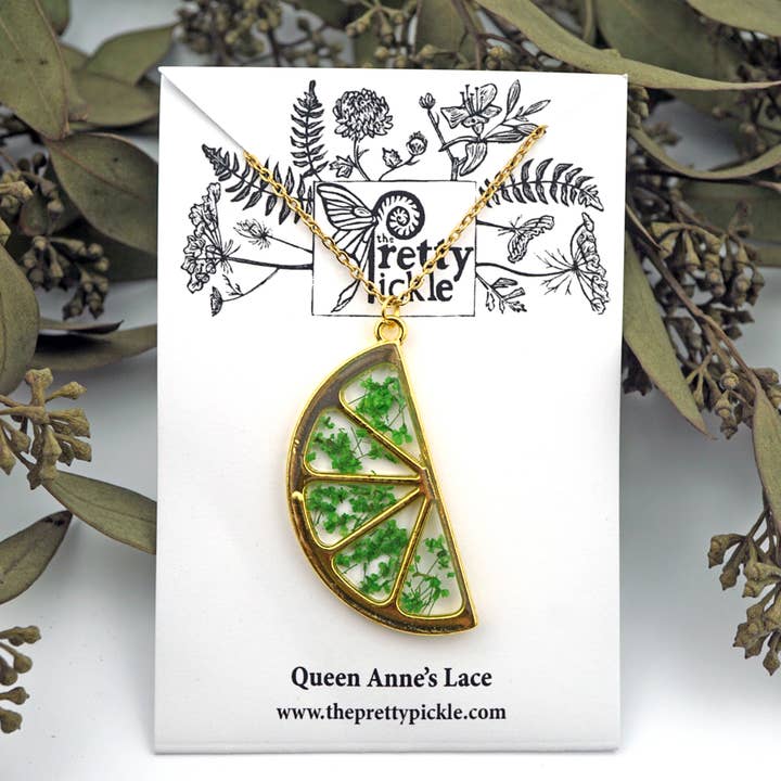 The Pretty Pickle - Venta al por mayor Collares con colgantes/abalorios - Collar de rodaja naranja/lima3