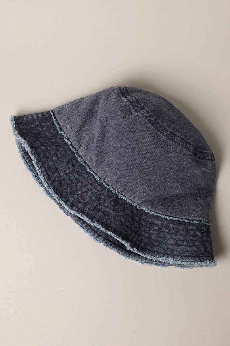 Fashion City – wholesale Bucket Hat - Dam – Sliten duk bomull denim hink hatt9