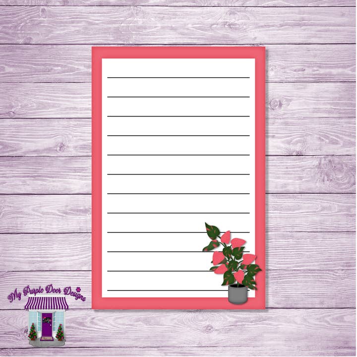 Coral Border Caladium PlantĀ 4"x6" Note Pad - Can Be Personalized for wholesale by My Purple Door Designs