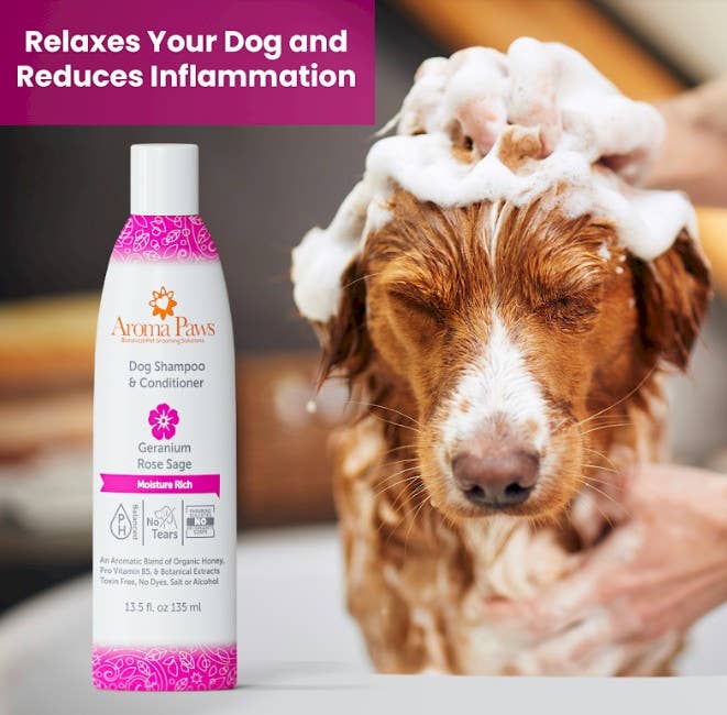 Aroma Paws - Venta al por mayor Champú - Perros - Shampoo de salvia geranio de 13.5 oz4