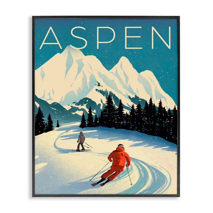 Aspen Vinter Skidscen - Inramad Väggkonst för wholesale av Stupell Industries