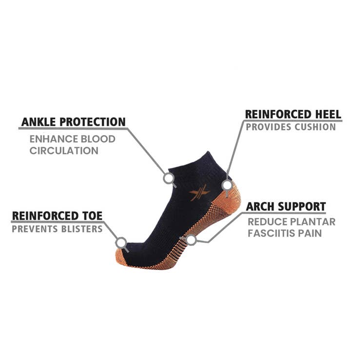 Extreme Fit Wholesale - Wholesale Socks - Unisex - COPPER-INFUSED COMPRESSION SOCKS (3-PAIRS PACKED TOGETHER)2