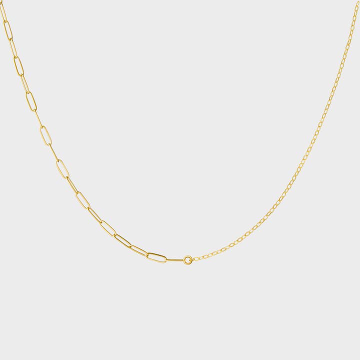 Asymmetric Rectangular + Cable Chain Collar Necklace for wholesale by Thesis of Alexandria