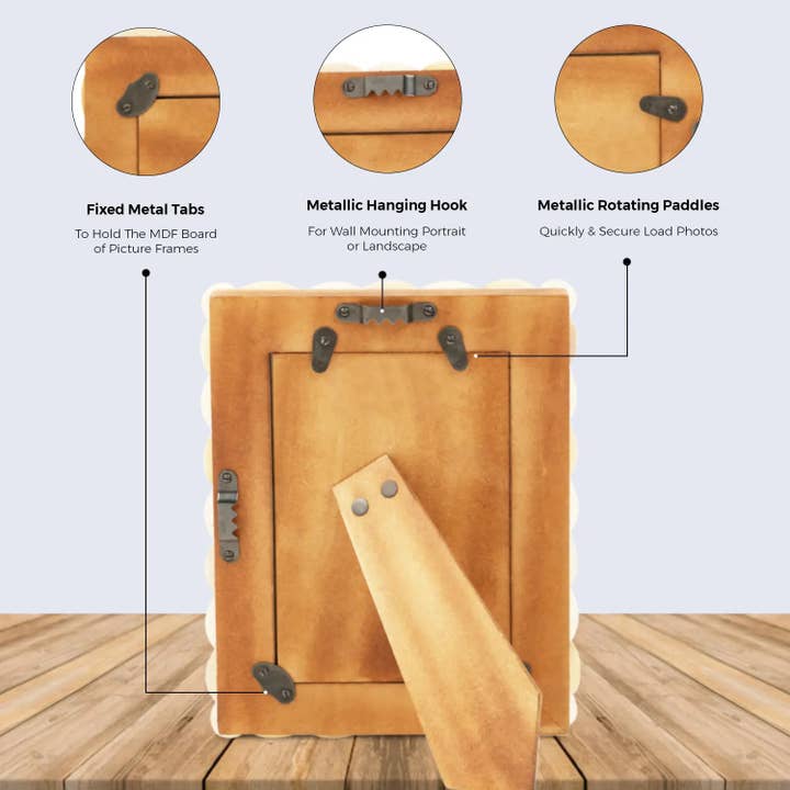 Handicrafts Home – wholesale Bildram – Beninspirerade fotoramar med snäckmönster och beninlägg 4x64