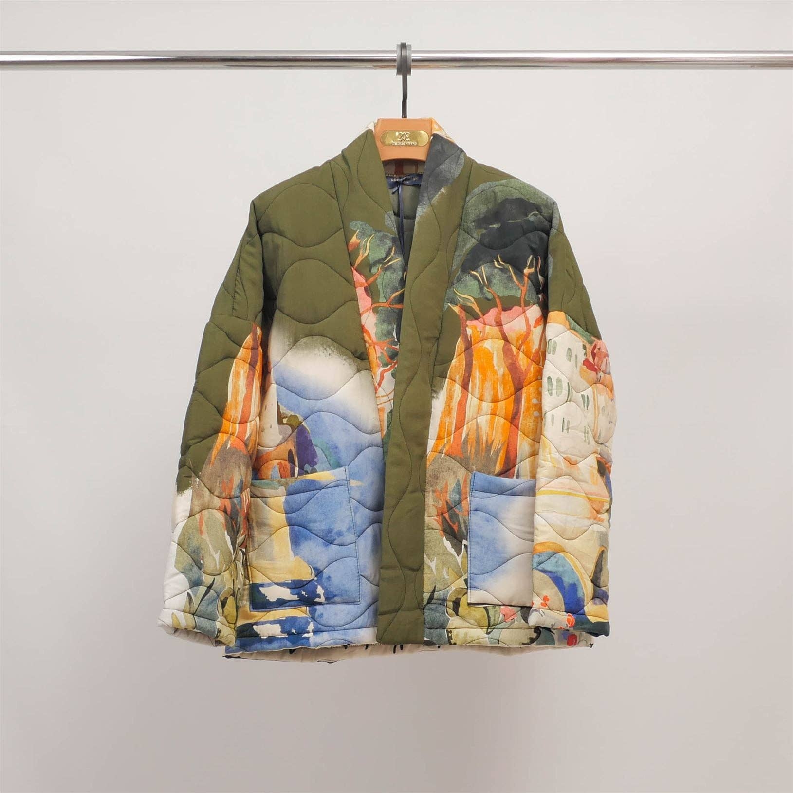 Cecile Wang - Wholesale Jacket - Women's - Artistic Print Quilted Jacket KD6180-221