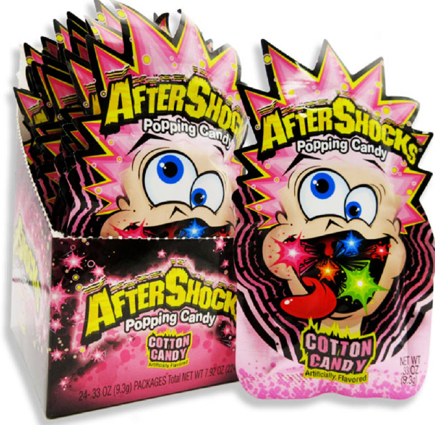 Candy Barn Express - Wholesale Cotton Candy - Aftershocks Popping Candy - Cotton Candy - 24 Ct.