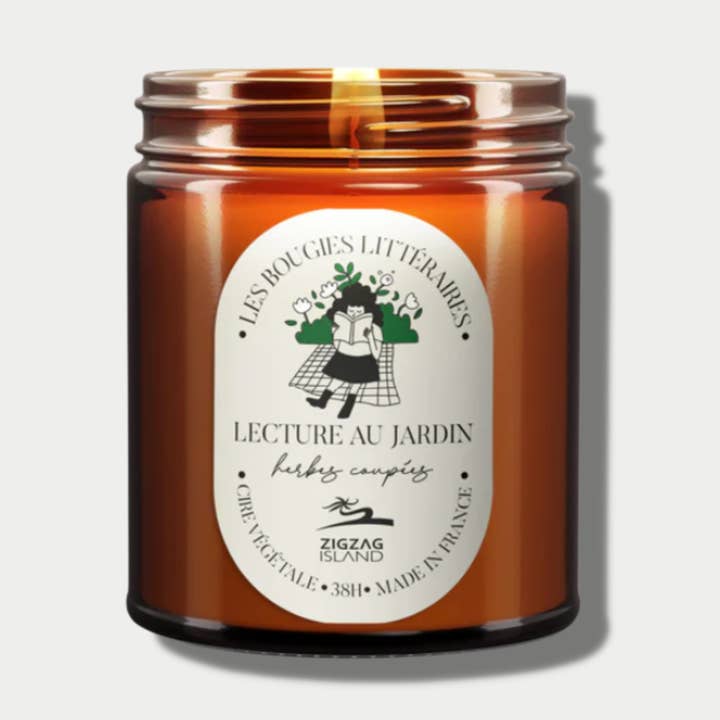 Zigzag Island - Wholesale Jar/Filled Candle - "Reading in the Garden" vegetable candle in apothecary jar0