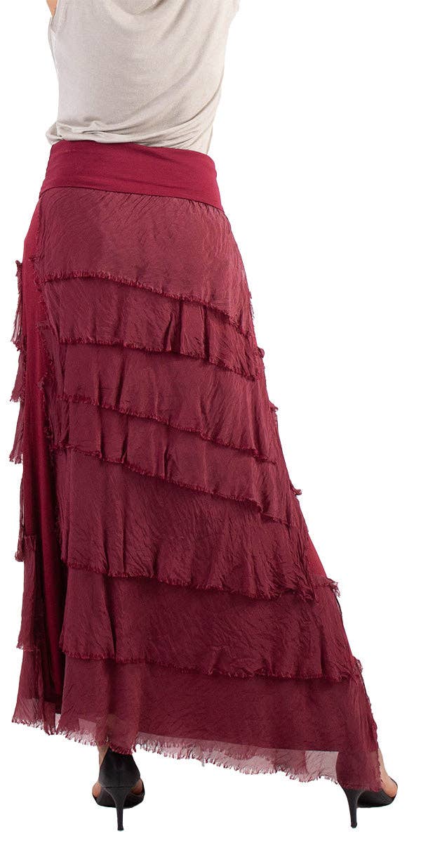 Gigi Moda - Vente Jupe – femme - Jupe volantée longue en soie18