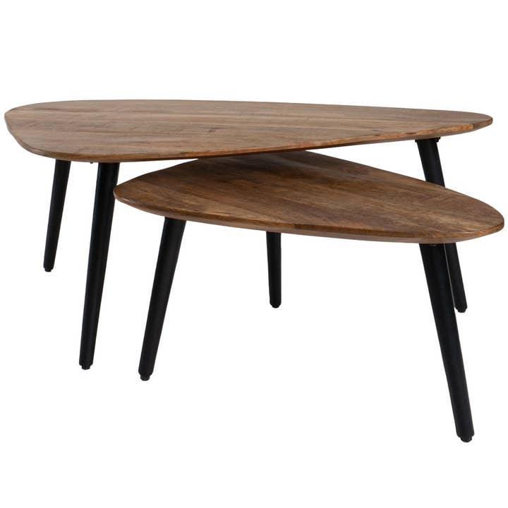 Ensemble de 2 tables basses Jamal en bois de manguier pour la vente par Home67
