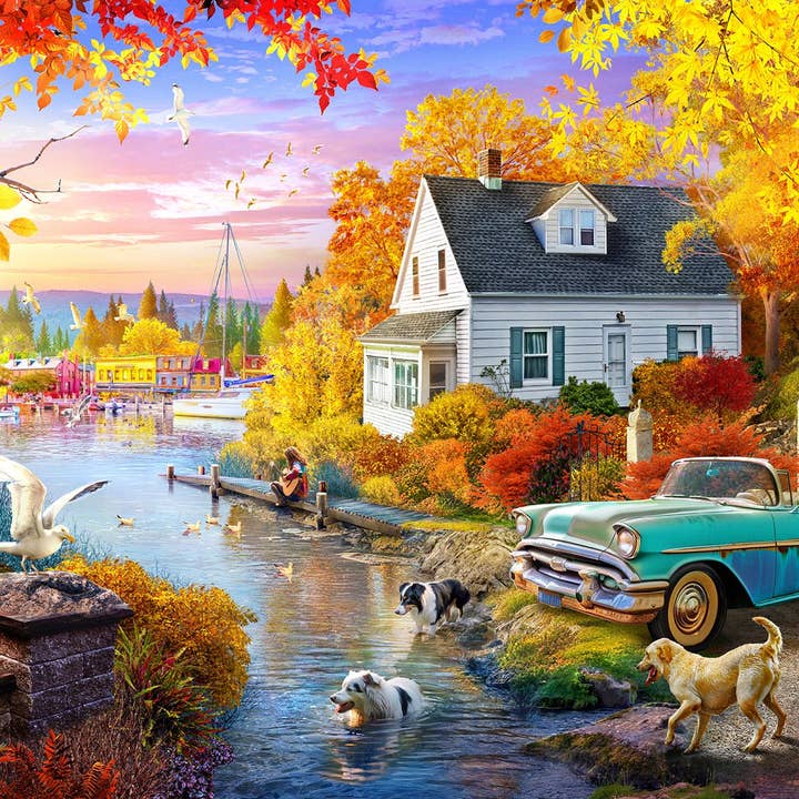 Lakeside Fall Retreat 1000 Piece Jigsaw Puzzle for wholesale by Springbok Puzzle