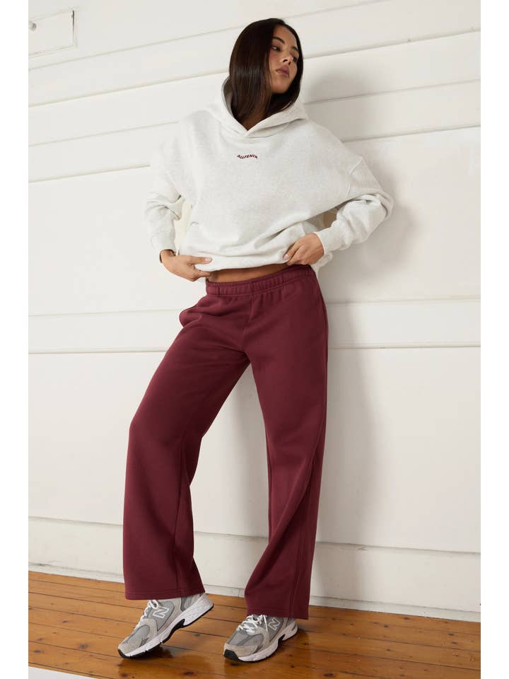 Burgundy Wide Leg Track Pant for wholesale on Faire5
