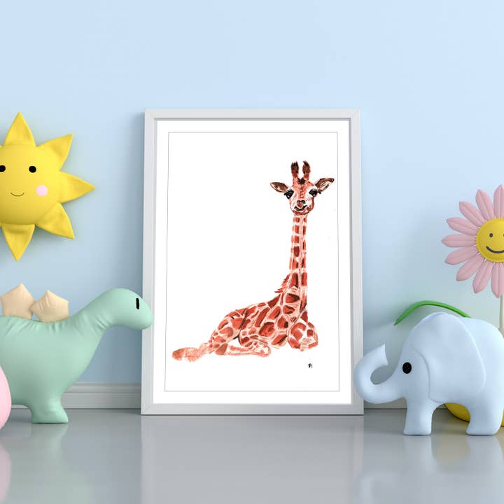 Baby Giraffe Print - A4 Wall Art - from Original for wholesale by Patricia Grace Art