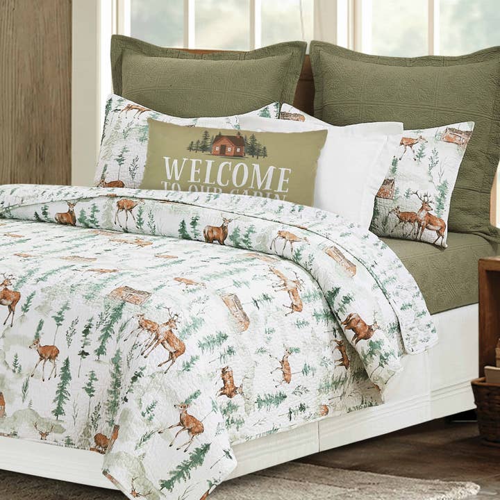 C&F Home - Wholesale Throw/Decorative Pillow - Christmas Welcome To our Cabin Pillow