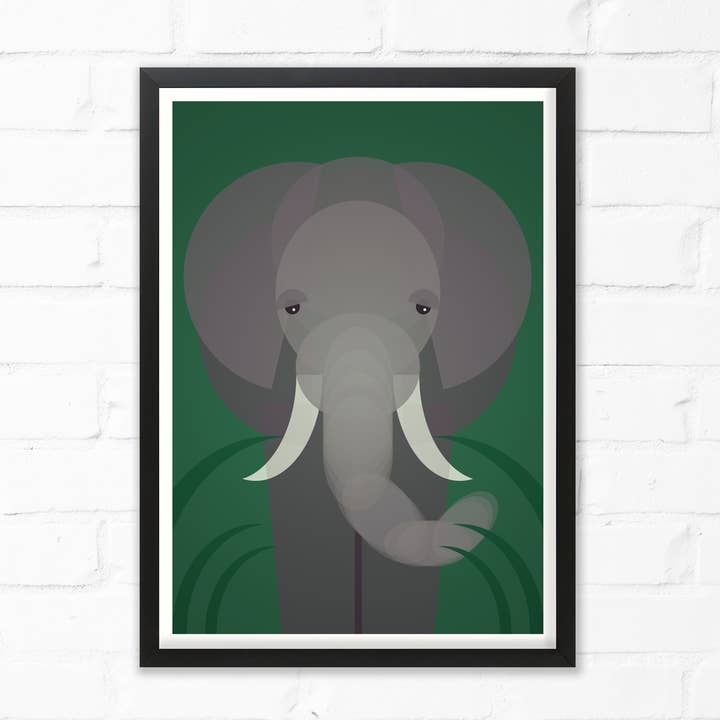 Impressão de elefante de meados do século por atacado de Cloud Cuckoo Design