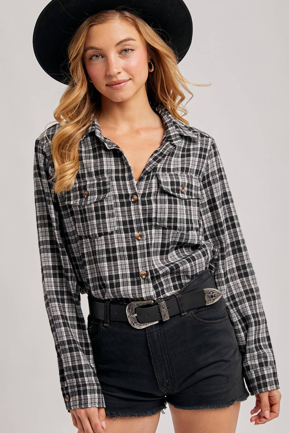 Bluivy - Wholesale Shirt - Women's - BUTTON DOWN PLAID SHIRT WITH POCKETS - 4TH OF JULY28