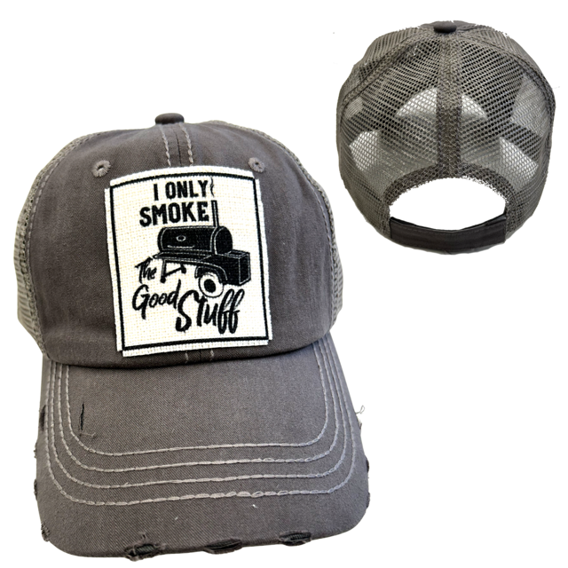 dkhandmade - Wholesale Baseball Cap - Unisex - I ONLY SMOKE THE GOOD STUFF CAP | UNISEX HAT | DISTRESSED8