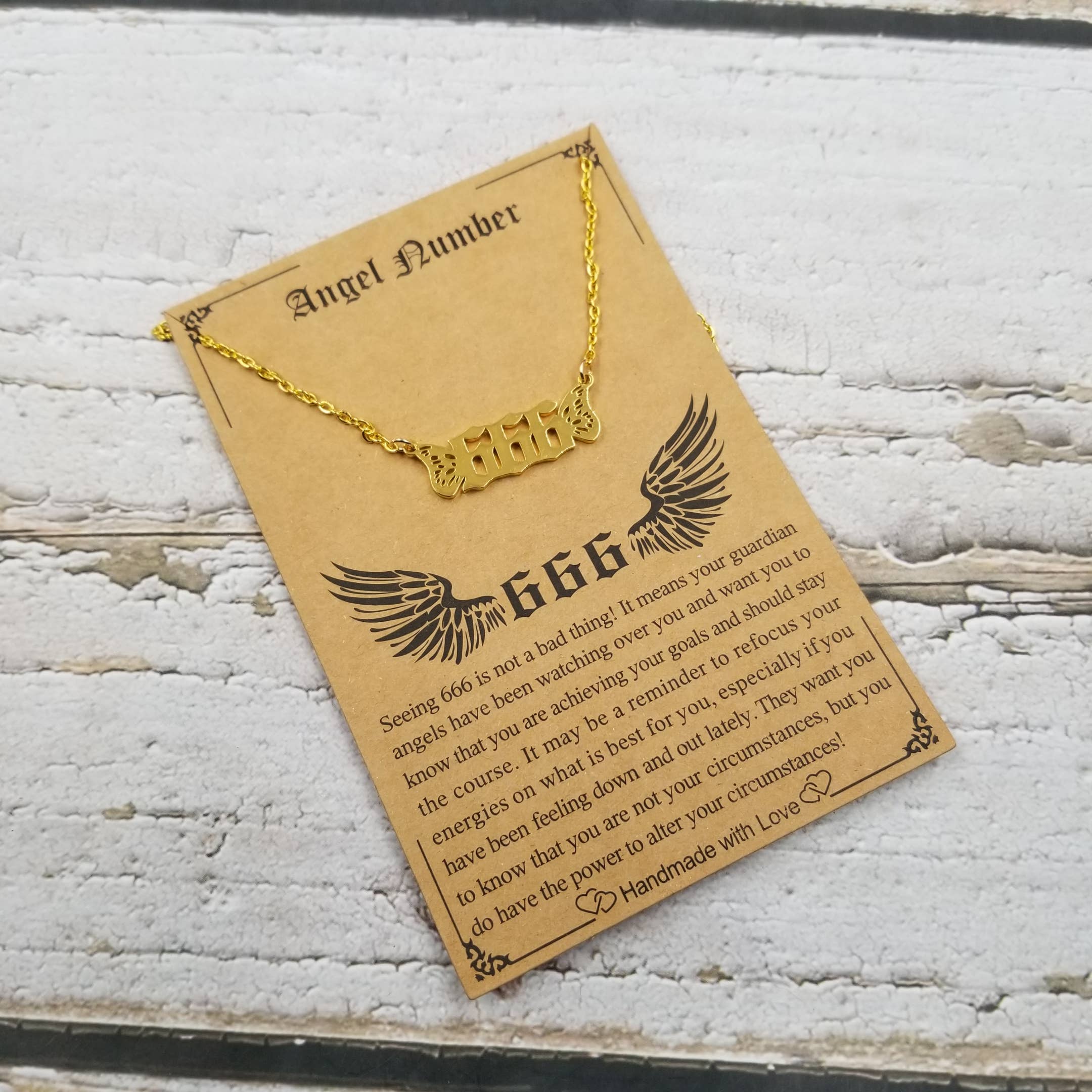 Treasure Wholesale – Colar pingente/pendente por atacado – Colar de Bênção com Número de Asas de Anjo5