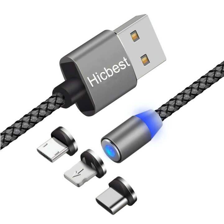 Silver Fast Charging 3 in 1 Magnet Cable for wholesale on Faire7