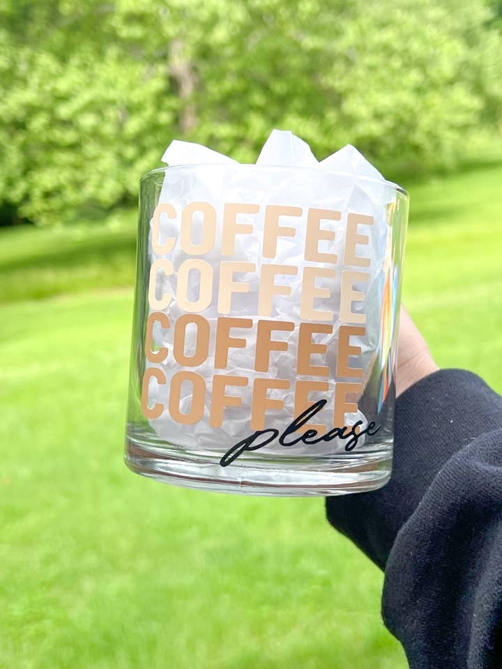 Tasse en verre Coffee Please Libbey 13 oz pour la vente par Rae's Boutique