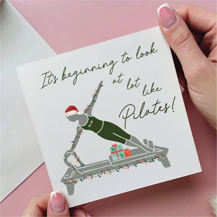 Reformer Pilates Christmas Card for wholesale by Alphabet Studios