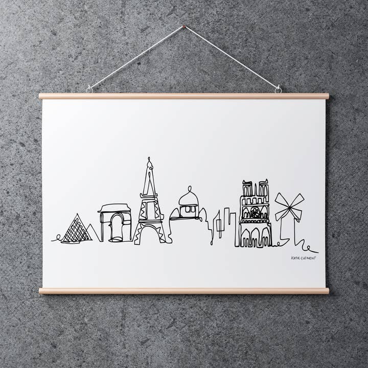 Impression d'art giclée « Paris Just A Line » pour la vente par Katie Clement Illustration