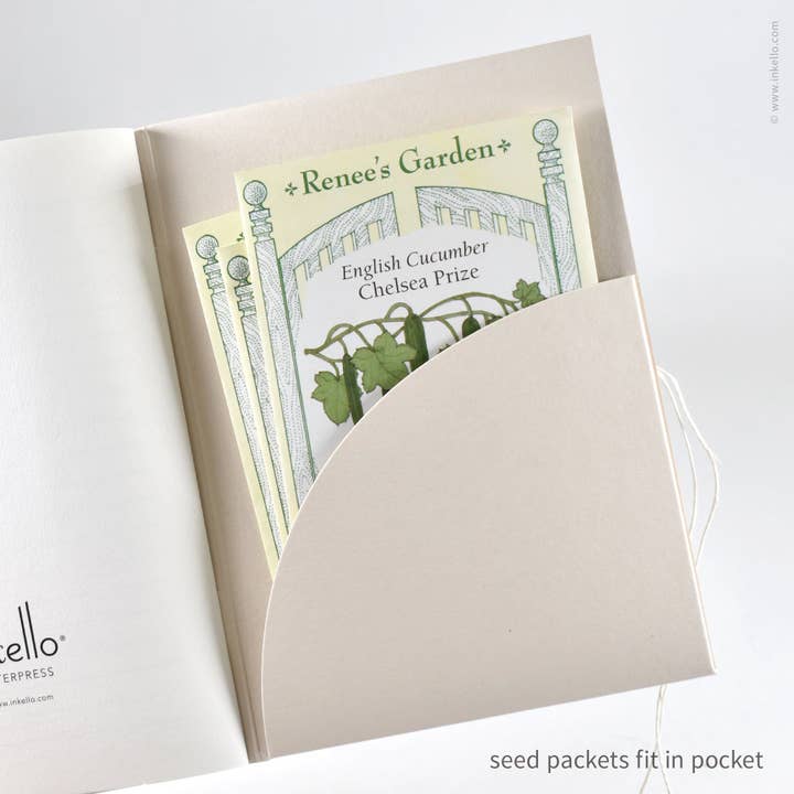 Inkello Letterpress - Wholesale Journal/Diary - Green Seedlings Seed Journal with Grow Wheel (#608)8
