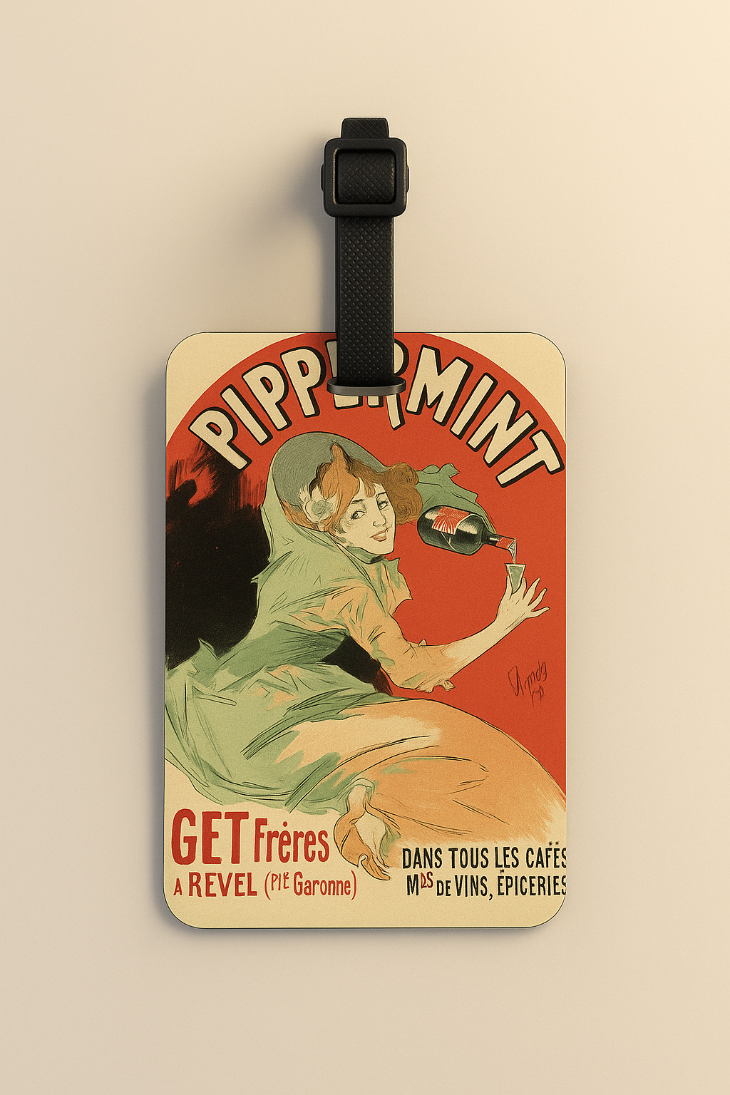 Jolitee - Vente Étiquette pour bagage - Étiquettes de bagages en cuir végétalien : Art d'affiche vintage18