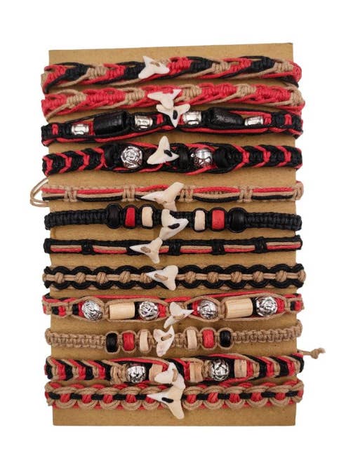 Shark's Tooth Pendant With Wax Cord Bracelet for wholesale by DK Hawaii