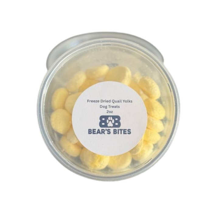 Single Ingredient Freeze Dried Quail Egg Yolks for wholesale by Bear's Bites, LLC