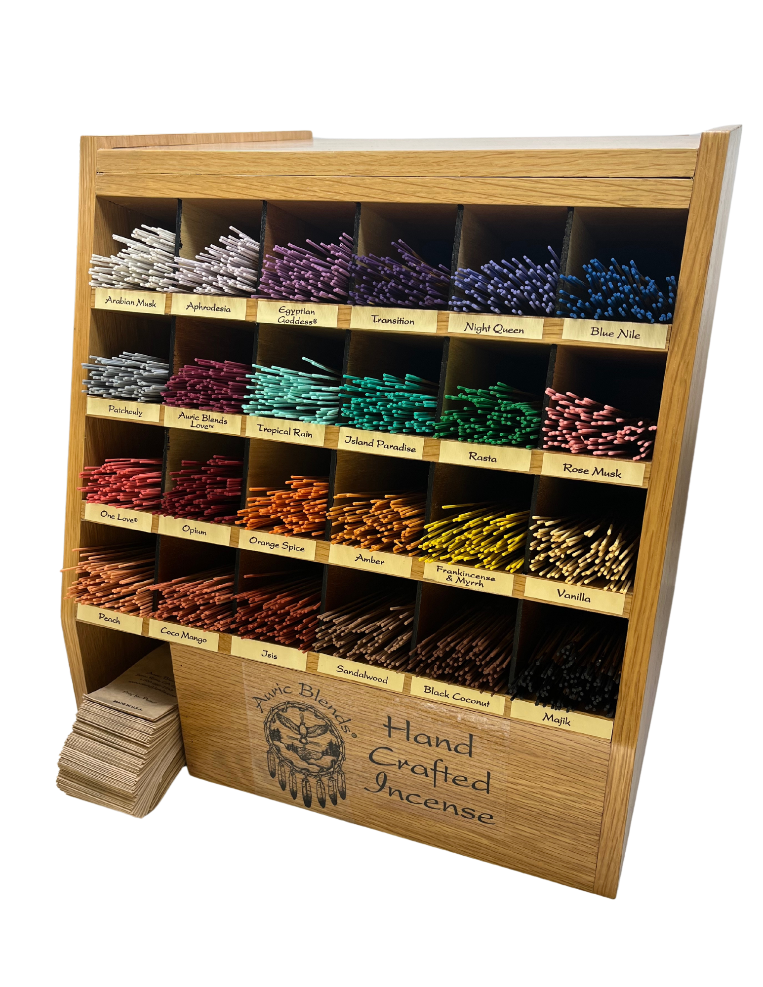Auric Blends - Wholesale Incense - Wooden Incense Display - 24 fragrance - Main Unit (Lower)1