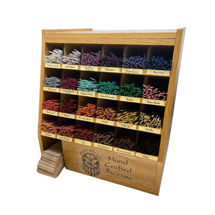 Auric Blends - Wholesale Incense - Wooden Incense Display - 24 fragrance - Main Unit (Lower)1