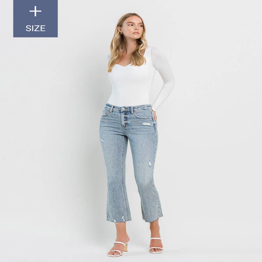 Lovervet Full Size Courtney Super High Rise Kick Flare Jeans