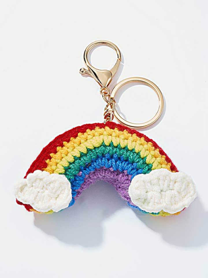 Rainbow crochet bag charm and keychain PC011HZ for wholesale by BYREN | ÉLINE L'ATELIER
