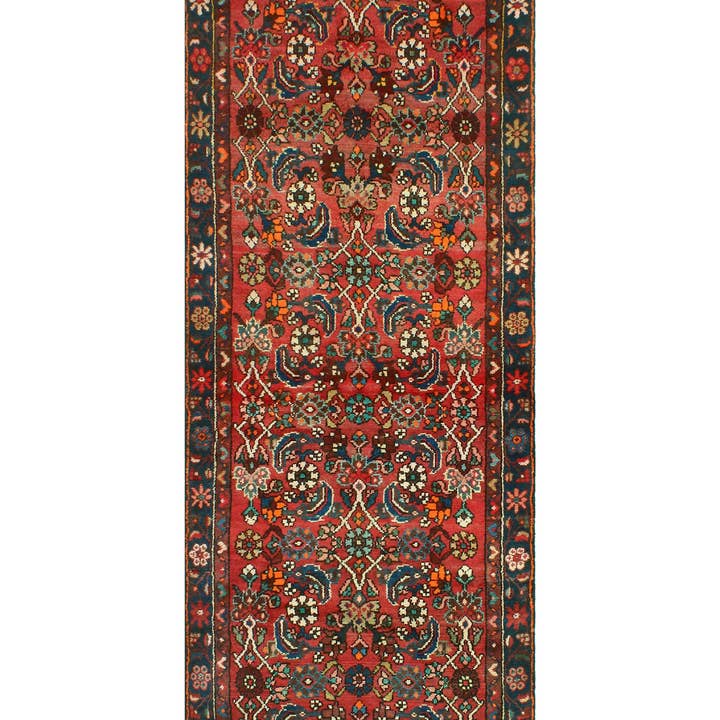 Noori Rug - Wholesale Area Rug - Fine VTG Burl Red/Navy Runner, 2'0" x 9'3"