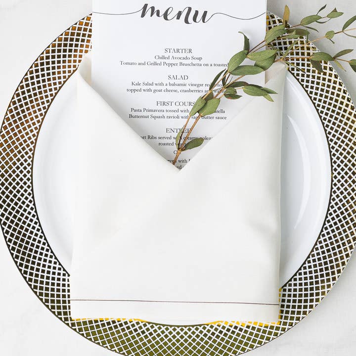 Cotton Dinner Napkin Roll: White Rabbit (True White) for wholesale by Toasting With Tara