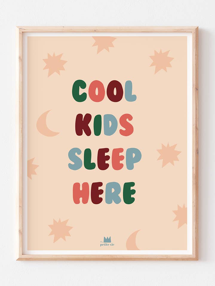 Poster - Cool kids sleep here (30 x 40 cm) for wholesale by Ma Petite Vie