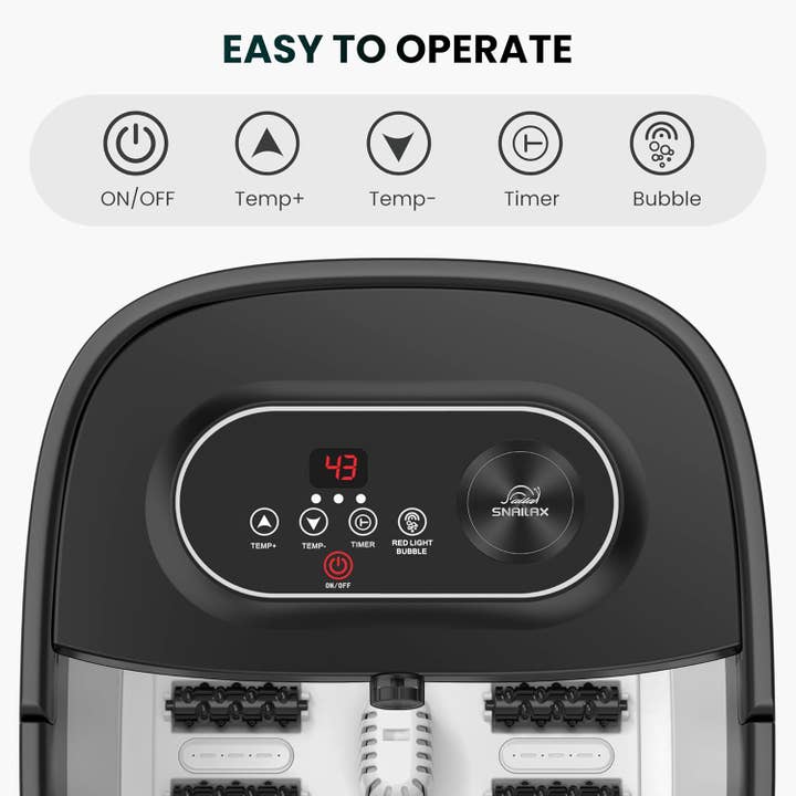 SNAILAX - Venta al por mayor Masajeador corporal - Spa para pies Snailax con calor, masajeador plegable con 8 rodillos y control de temperatura - 54065