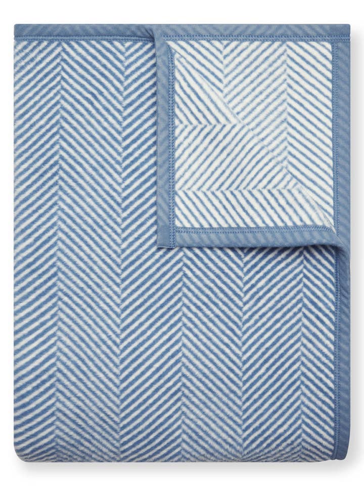 Harborview Herringbone Cornflower Blanket for wholesale by ChappyWrap