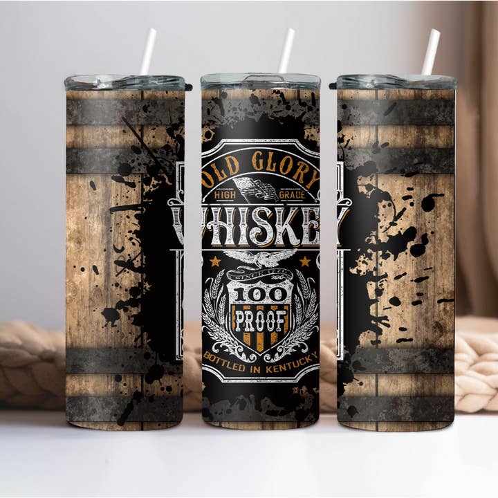 Old Glory Whiskey Tumbler for wholesale by Wicked Flower Creations