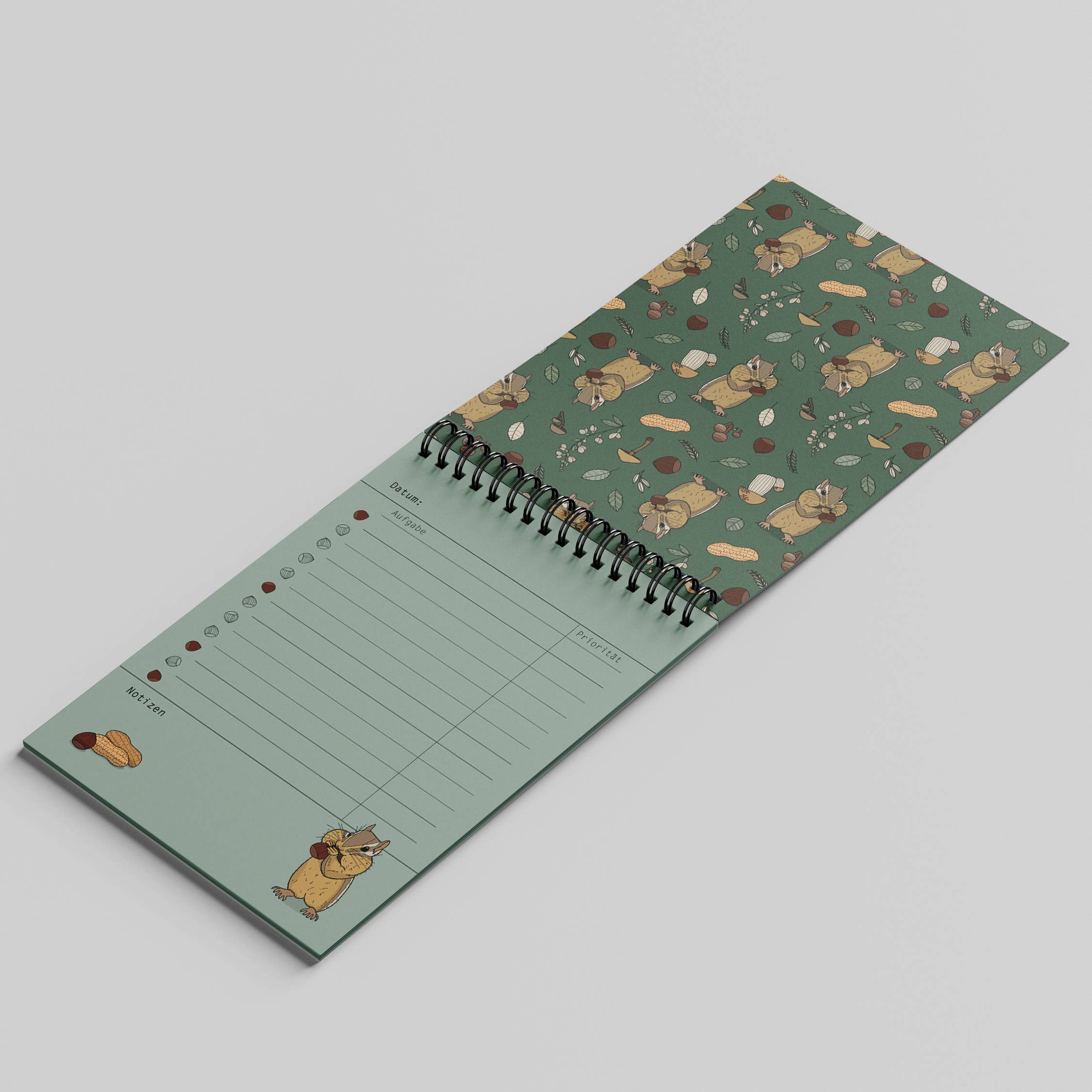 Rotberta - Wholesale Notepad - To do list DIN A6, ring binding, chipmunks1