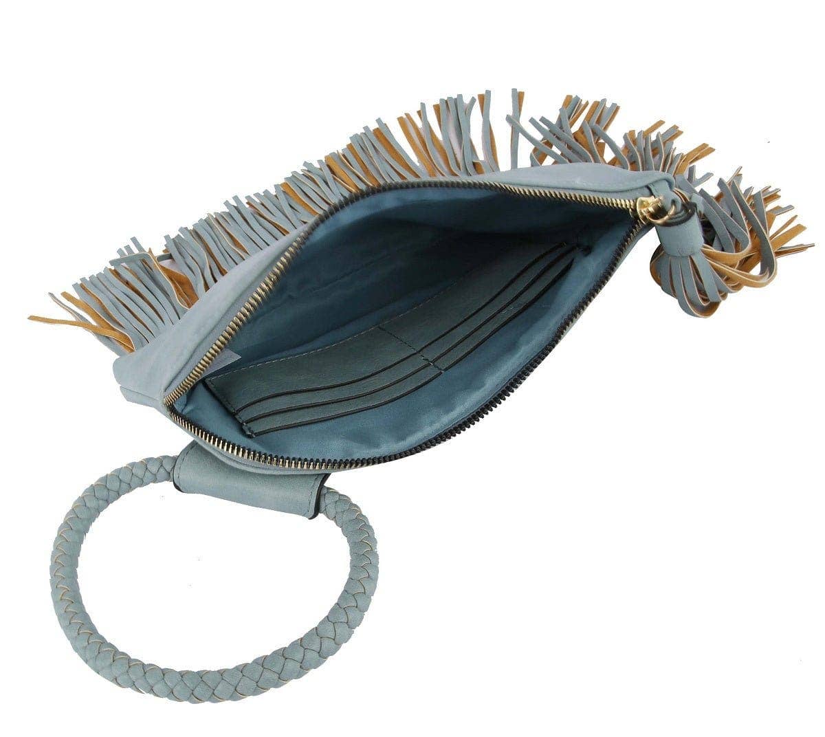 MiMi Wholesale - Wholesale Clutch Bag - Women's - JY0378 Fringe Soft Vegan Leather Wristlet/Clutch4