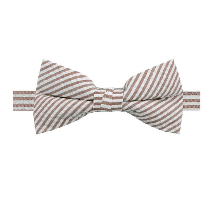 Jacob Alexander - Wholesale Bow Tie - Men’s - Men's Seersucker Striped Bow Tie3