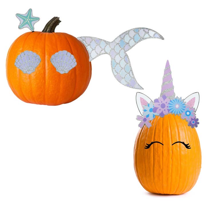 Decorae Pumpkin Kit Sets Unicorn and Mermaid for wholesale by Kurated Korner