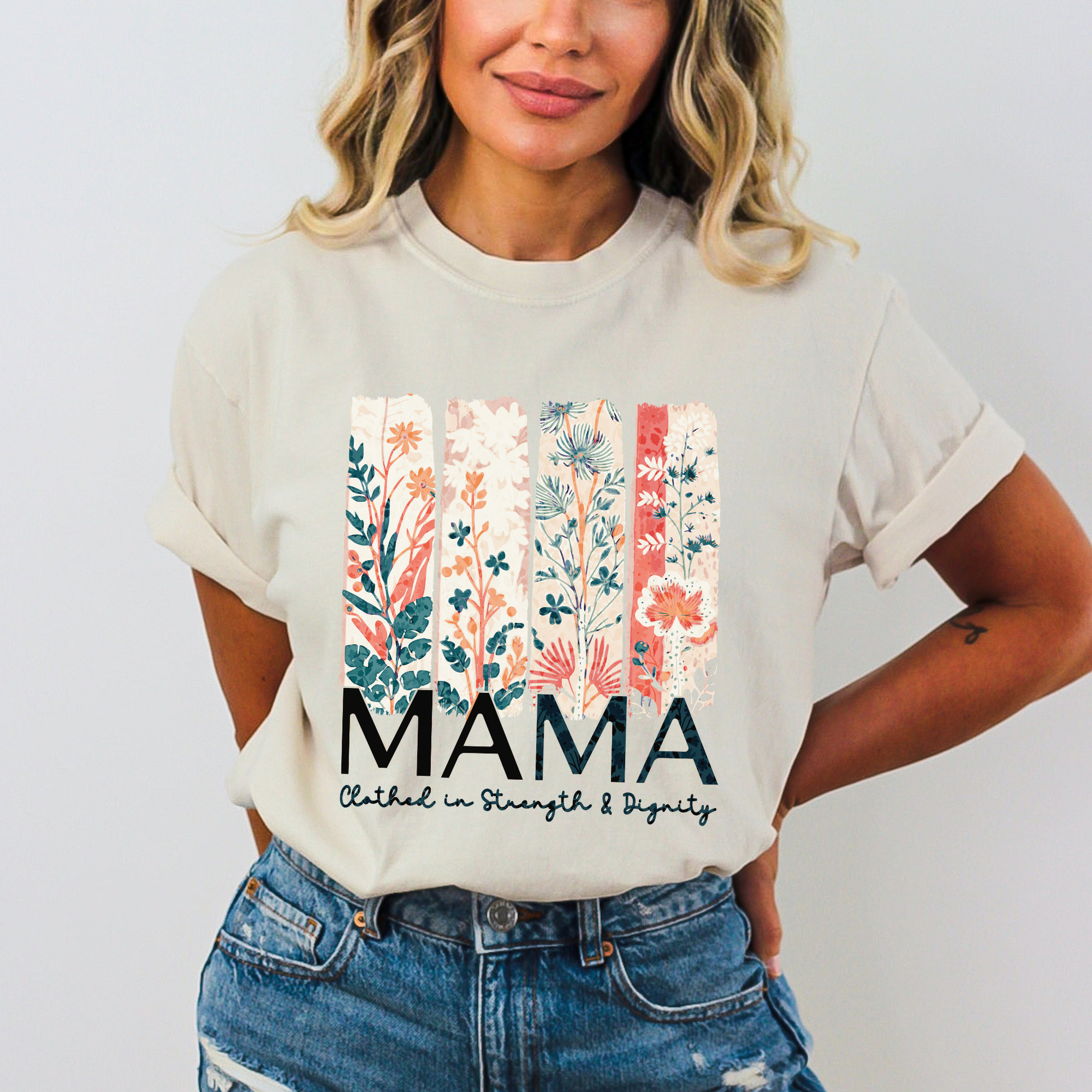 Scripted Pearl - Wholesale Screen Printed T-Shirt - Women's - Proverbs 31 Mama Comfort Color Christian Mother's Day Tshirt15