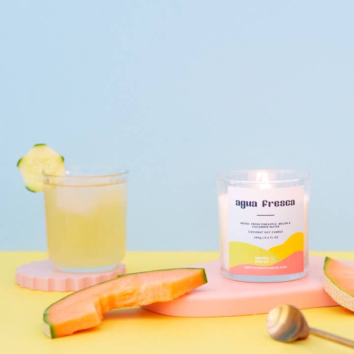 Bonita Fierce Candles - Vente Bougie en bocal - Bougie Agua Fresca | Bougie Ananas Melon & Eau de Concombre1