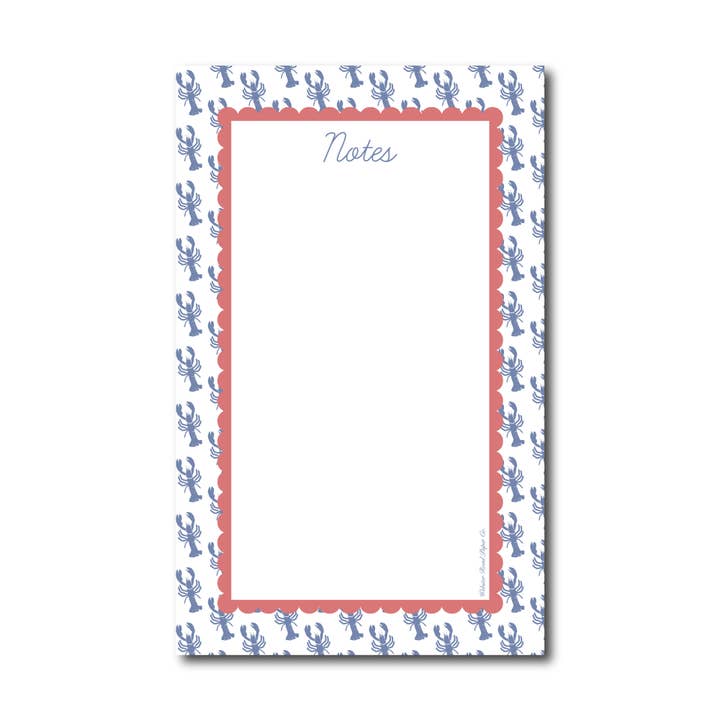 Lobster Scallop Notepad Nantucket Red/Blue - N580005 for wholesale by Webster Road Paper Co