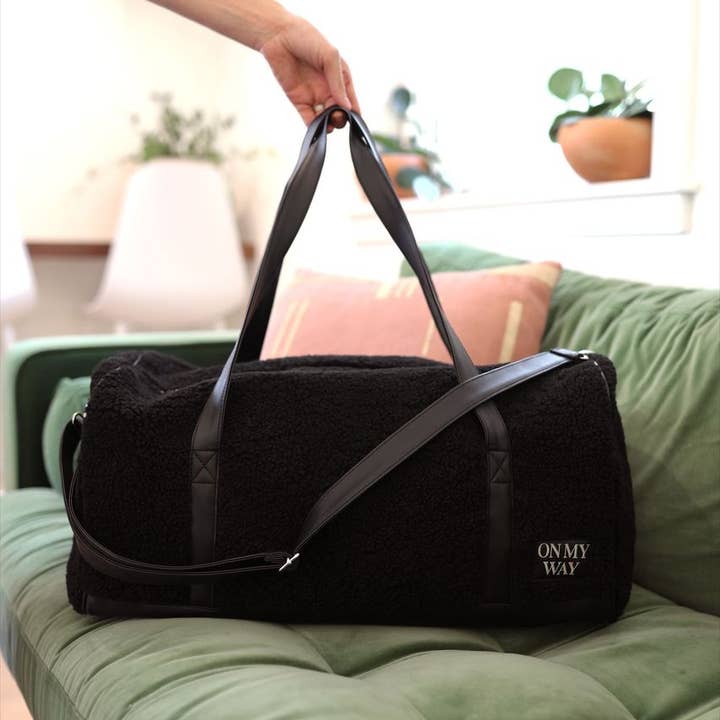 Jadelynn Brooke - Wholesale Weekender Bag - Women's - Teddy Sherpa Duffle Bag - Midnight